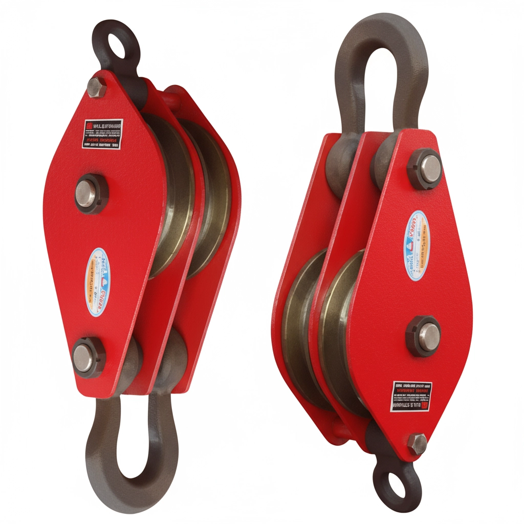 Блок монтажный двухрольный с ушком (проушиной) 2 т 2 ролика
