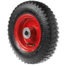 PR 1400-16 - Колесо для тачки / тележки пневматическое 2.50-4, диаметр 210 мм, ось 16 мм, металлический обод, симметричная ступица, шариковый подшипник